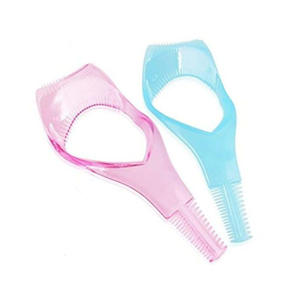 2Pcs Pink 3In1 Mascara Shield Guard Eyelash Brush Curler Guide Applicator Comb Makeup Tool Random Color Durable and Practical Use Safety,Mascara Brushes,Beauty and Personal Care,Makeup Brushes