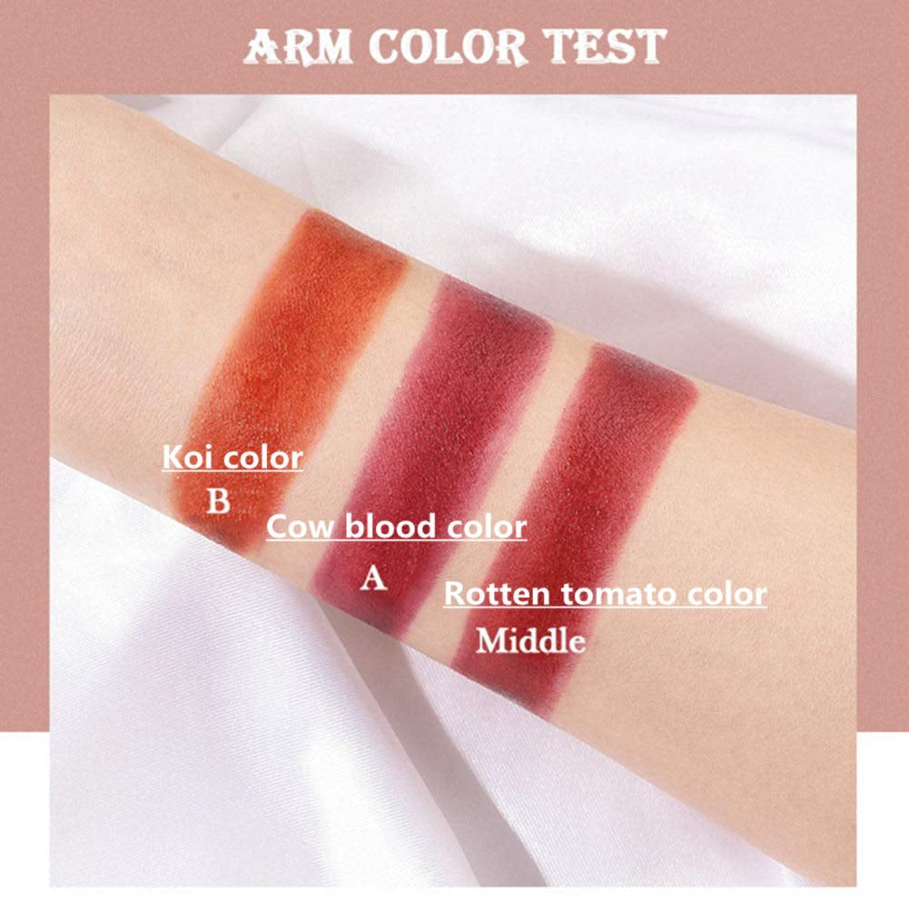 3 Colors in 1 Matte Lipstick Velvet Texture Moisturizing Lipstick Three-Color Lipstick Velvet Matte Long Lasting Waterproof Makeup Lipstick Moisturizer Smooth Lip Stick One Lipstick Three Colors