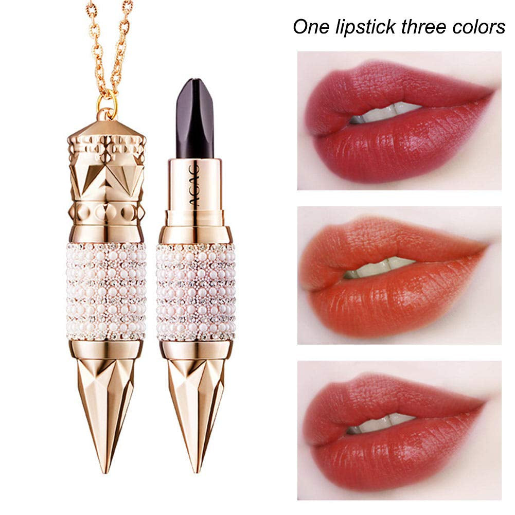 3 Colors in 1 Matte Lipstick Velvet Texture Moisturizing Lipstick Three-Color Lipstick Velvet Matte Long Lasting Waterproof Makeup Lipstick Moisturizer Smooth Lip Stick One Lipstick Three Colors