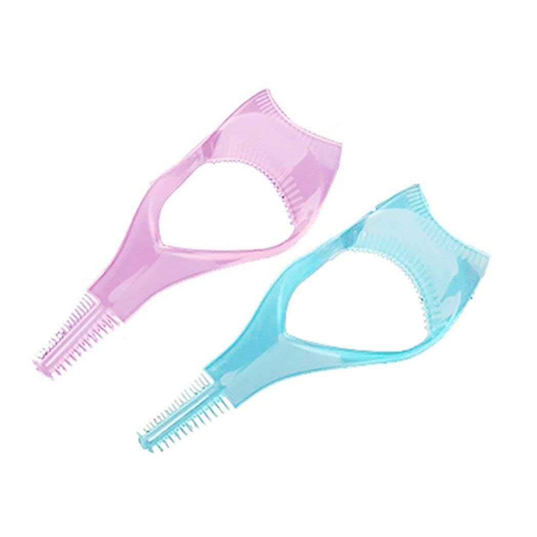 2Pcs Pink 3In1 Mascara Shield Guard Eyelash Brush Curler Guide Applicator Comb Makeup Tool Random Color Durable and Practical Use Safety,Mascara Brushes,Beauty and Personal Care,Makeup Brushes